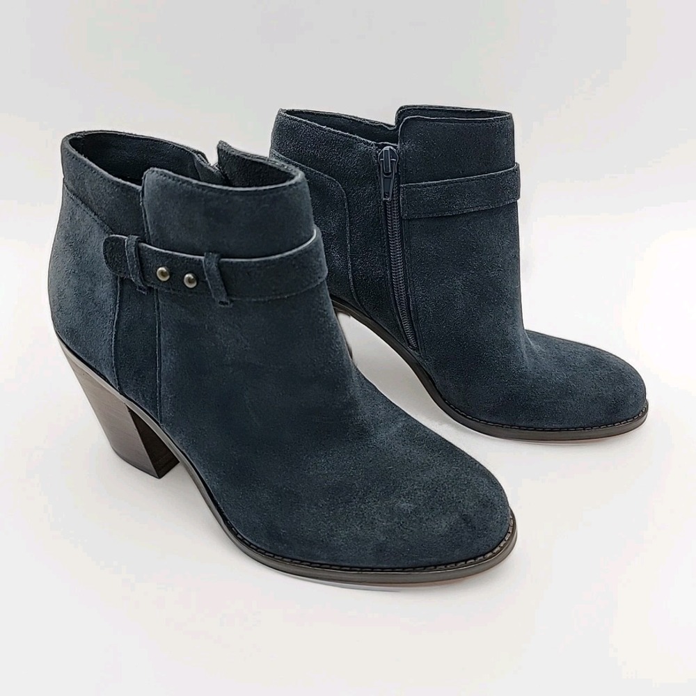 Sole Society Lyriq Suede Leather Studded Ankle Bootie Ink Blue Women's Sz 9M NEW